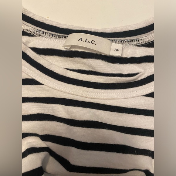 A.L.C. Black & White Stripe Crop Top Back Tie XS - Picture 5 of 5
